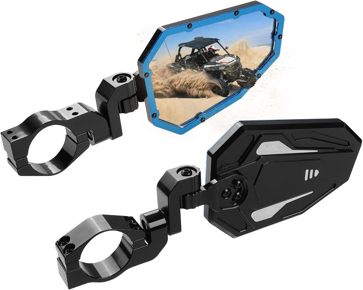 UTV Rear View Side Mirrors for Can Am Maverick X3/ RZR w/ 1.75"-2" roll bar (1 pair)