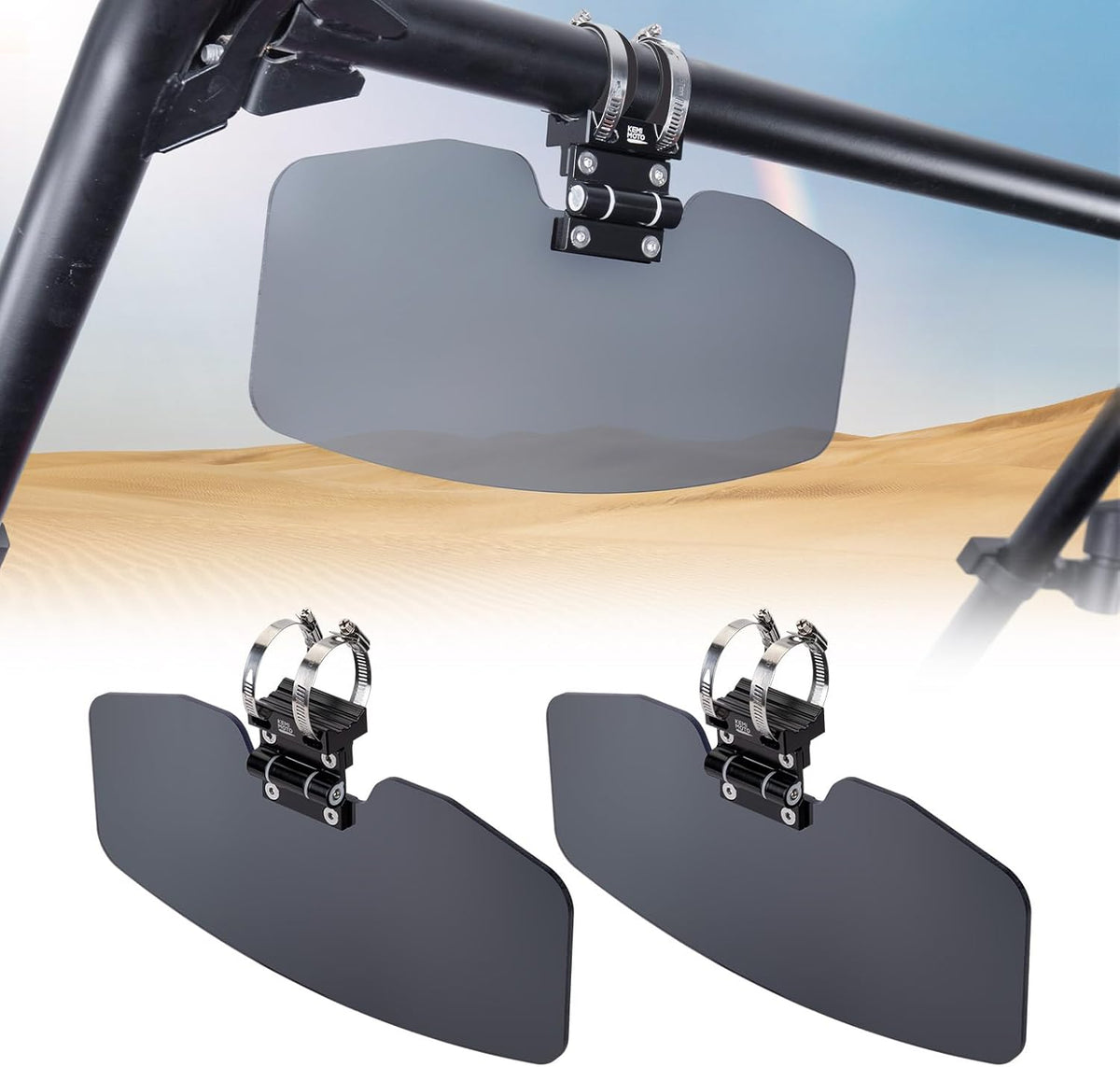 UTV Sun Visor Fit 1.5-2 in Roll Bars UTV Side X Side with Windshield – fits Polaris Ranger