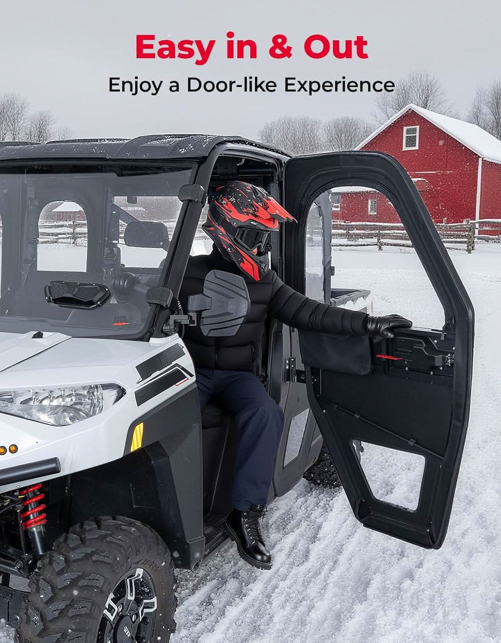 UTV Doors With Steel Frame for Polaris Ranger CREW XP 1000 2019-2026, Complete 4-Door Set – fits Polaris Ranger Crew XP...