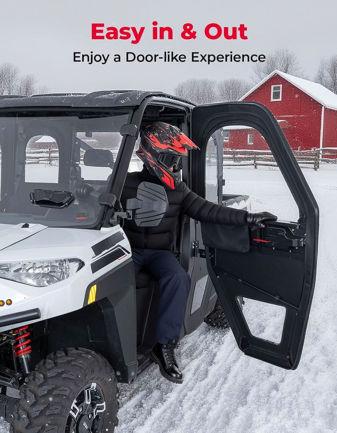 UTV Doors With Steel Frame for Polaris Ranger CREW XP 1000 2019-2026, Complete 4-Door Set – fits Polaris Ranger Crew XP...
