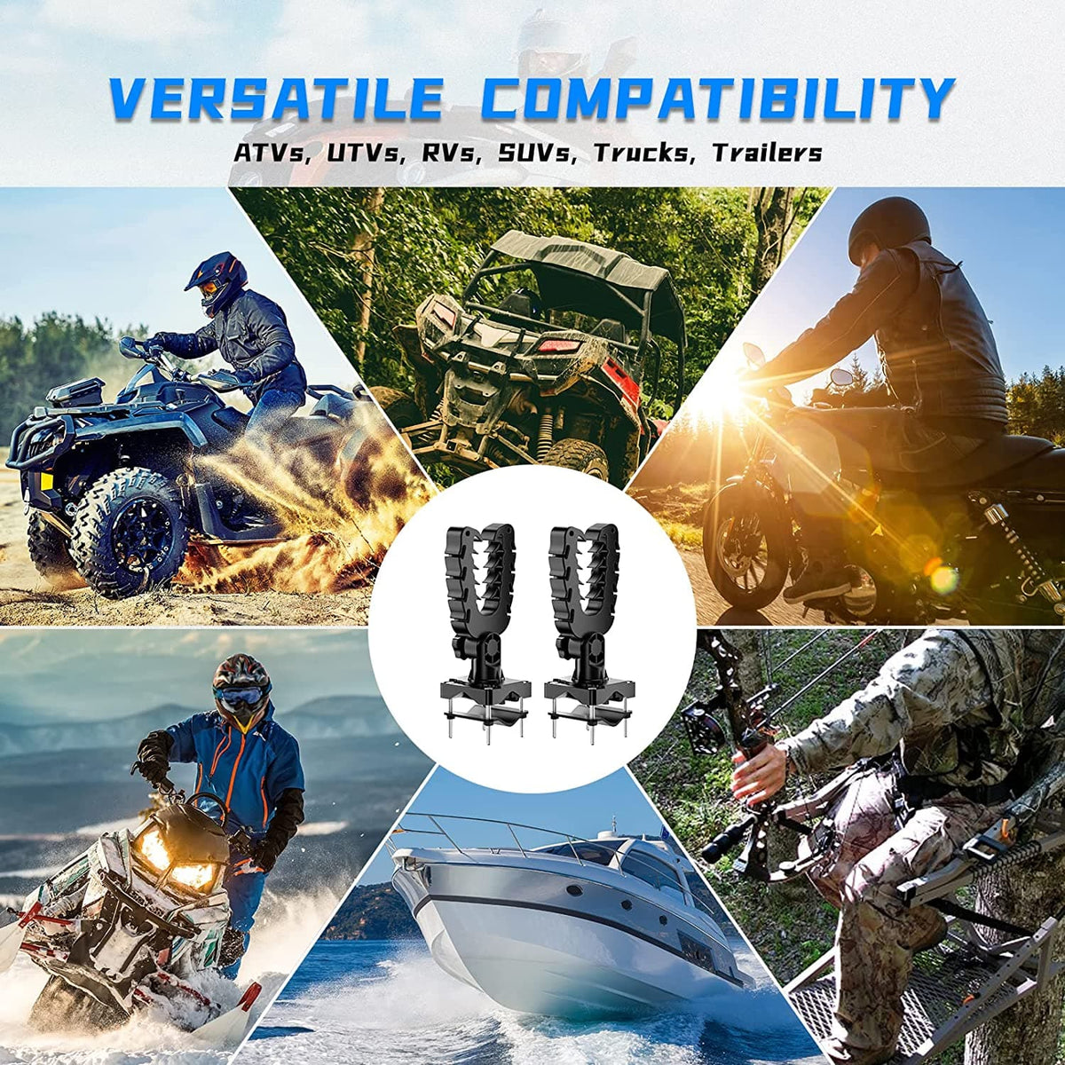 ATV Gun Holder Bow Rack Grips with Rubber Straps for Hunting