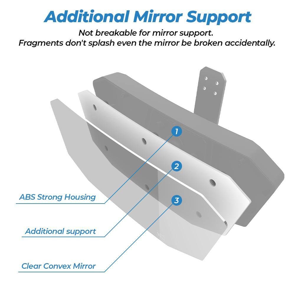 Upgraded Rear View Mirror for Polaris Ranger 500/570/900/1000 Crew XP