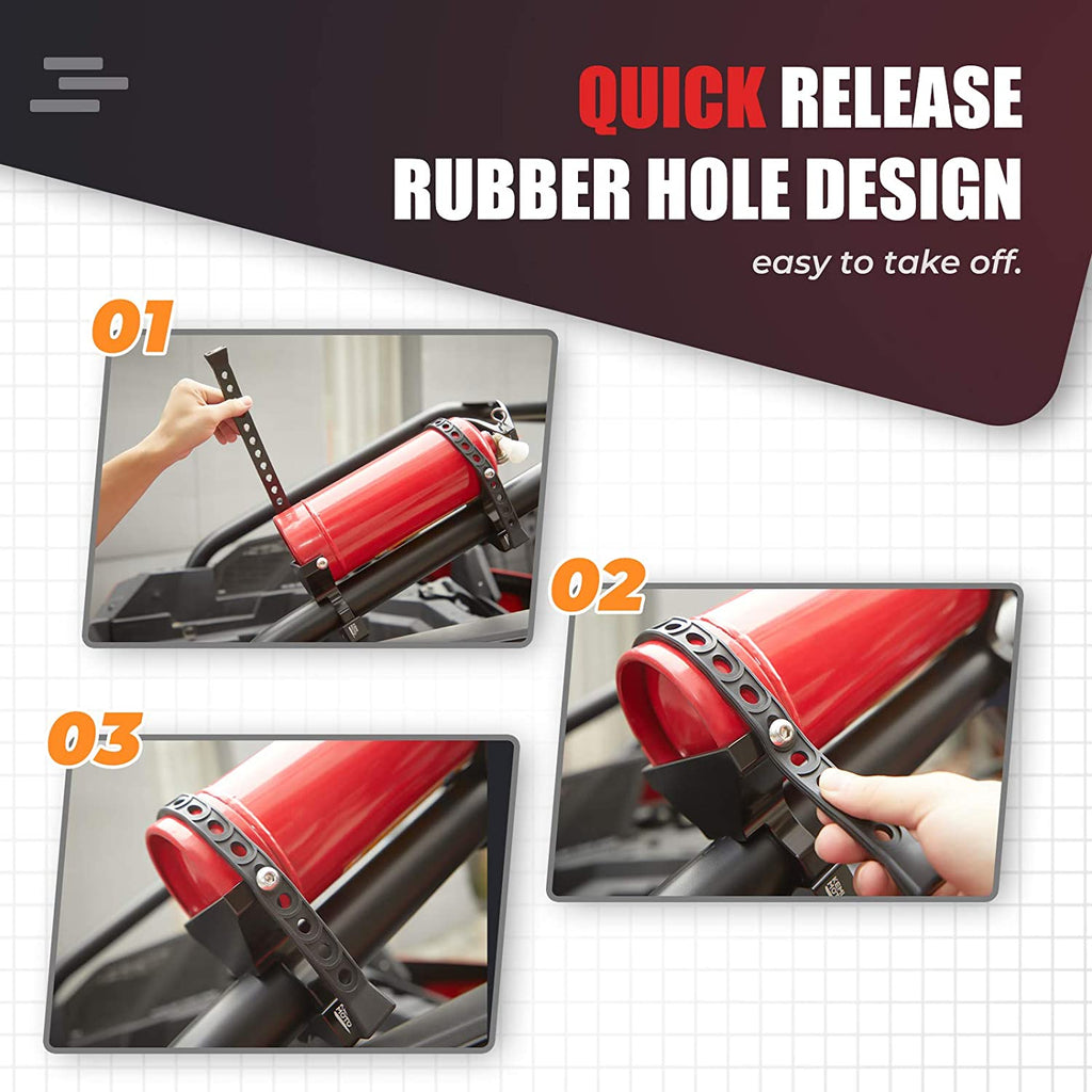 UTV Fire Extinguisher Holder Fit Polaris RZR, Can Am X3, Kawasaki Teryx – fits Polaris RZR (view 6)