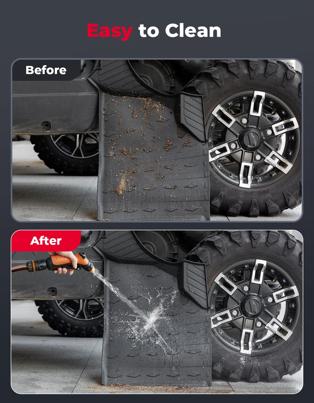 4PCS Floor Mats for Can-Am Defender MAX 2020–2025 All-Weather Rubber – fits Can-Am Defender MAX HD10 (view 6)