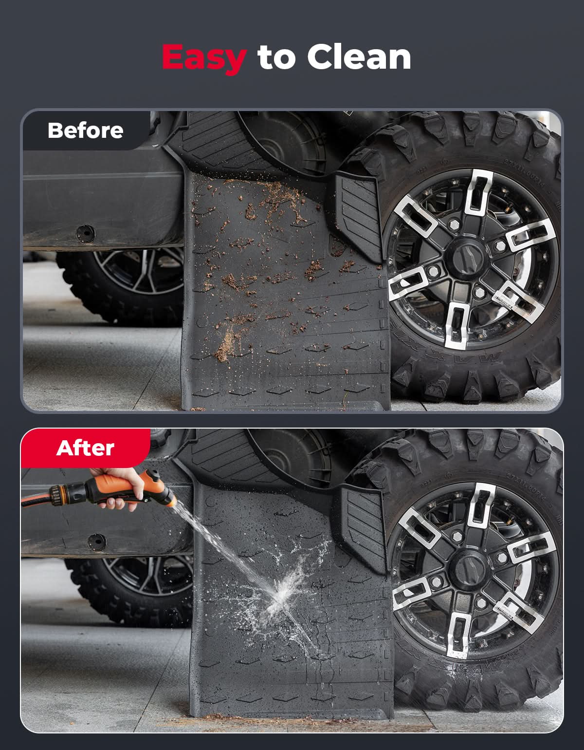 4PCS Floor Mats for Can-Am Defender MAX 2020–2025 All-Weather Rubber – fits Can-Am Defender MAX HD10 (view 6)
