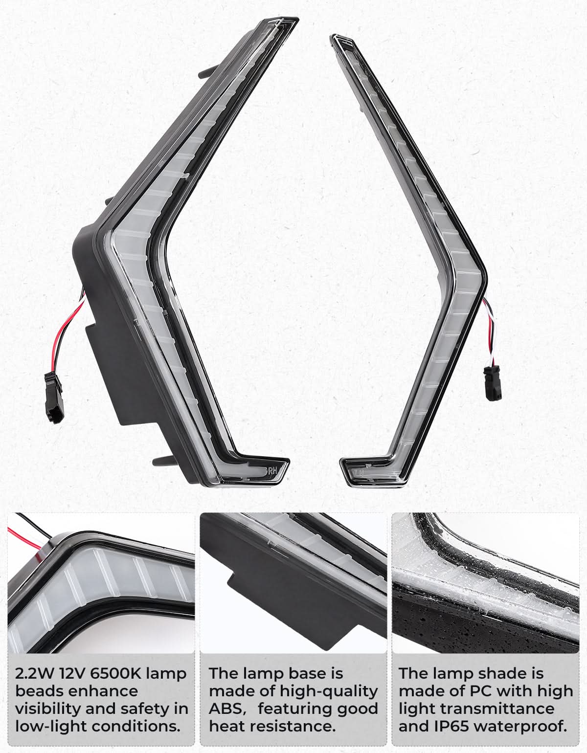 LED Grille Fang Lights for Polaris RZR Pro XP/Pro R/S 2025 Waterproof – fits Polaris RZR Pro R (view 6)