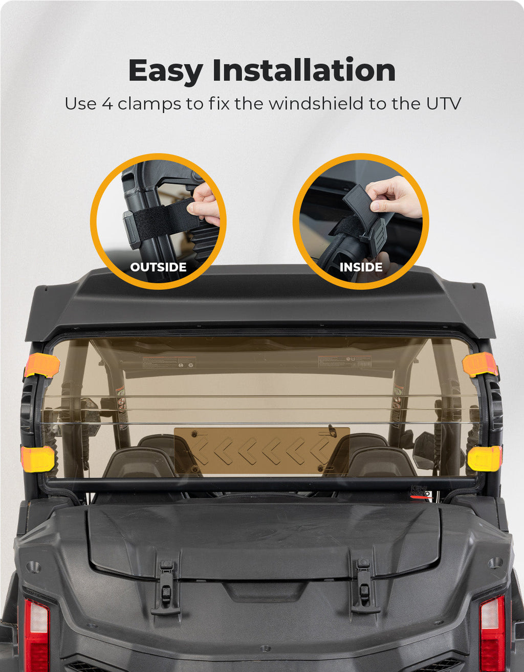 Tinted Rear Windshield w/Sliding Window for 2023+ CFMOTO ZForce 950 Sport | 800 Trail