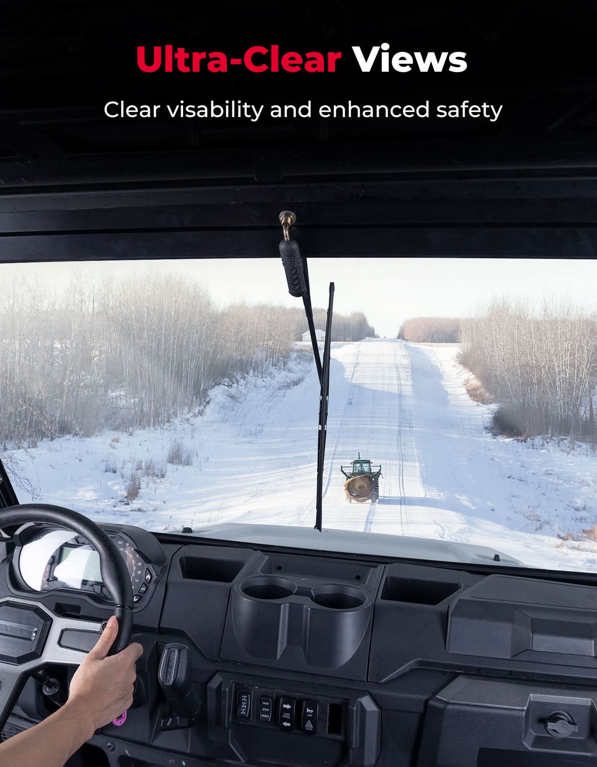 UTV Front Glass Windshield for Polaris Ranger 1000/CREW 1000/XP 1000/CREW XP 1000 /XP 900/CREW 900/CREW XP 900 – fits...