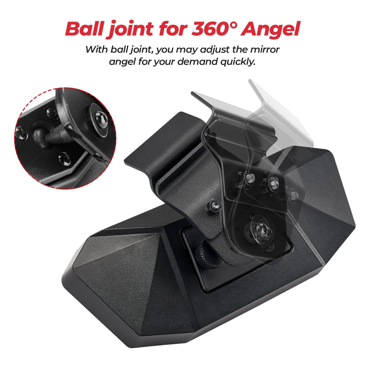 Rear View Mirror for Polaris Ranger/Can-Am Defender 2015-2023 – fits Polaris Ranger Crew 570 Full-Size