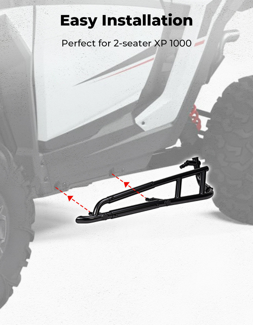 Heavy Duty Steel Nerf Bars Rock Sliders for Polaris RZR XP 1000/ XP 4 1000 2024-2025, 2-Seat – fits Polaris RZR XP 1000...