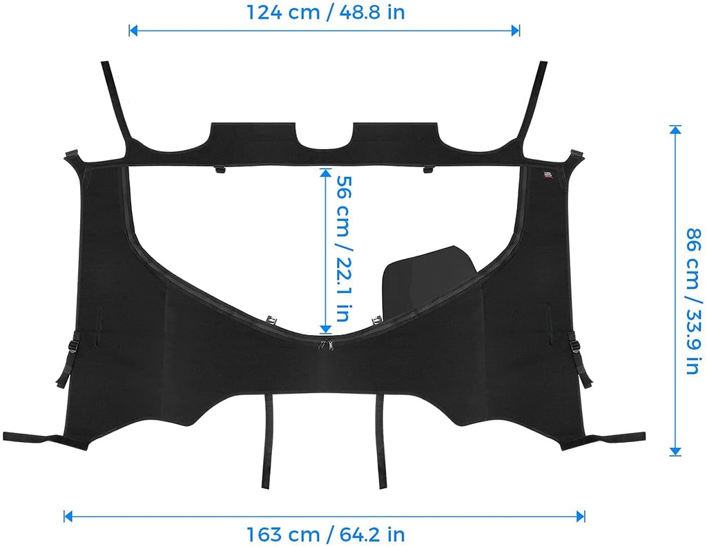 Fabric Rear Window w/Zipper for Honda Pioneer 1000-5 (2016-2025)