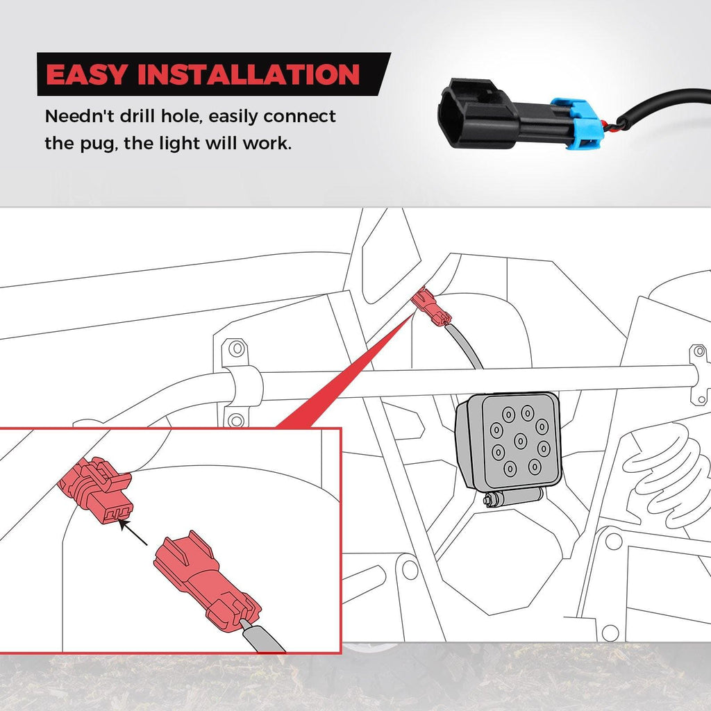 Backup Light for Polaris Ranger 1000 XP/Crew 2018-2024