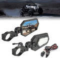 Aluminum UTV Side Mirrors Lights for Can Am Maverick X3/ RZR w/ 1.75"-2" Roll Bar – fits Can-Am Maverick X3 2-Seat