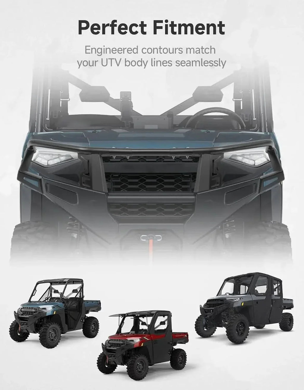 Front Upper Bumper Brush Guard, Rigid Steel for Polaris Ranger XP 1000 2025-2026 – fits Polaris Ranger XP 1000 (view 6)