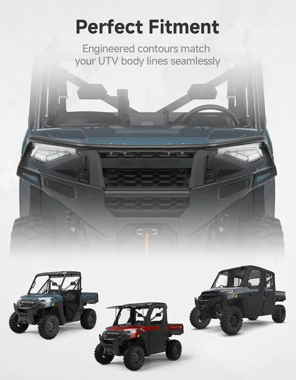 Front Upper Bumper Brush Guard, Rigid Steel for Polaris Ranger XP 1000 2025-2026 – fits Polaris Ranger XP 1000 (view 6)