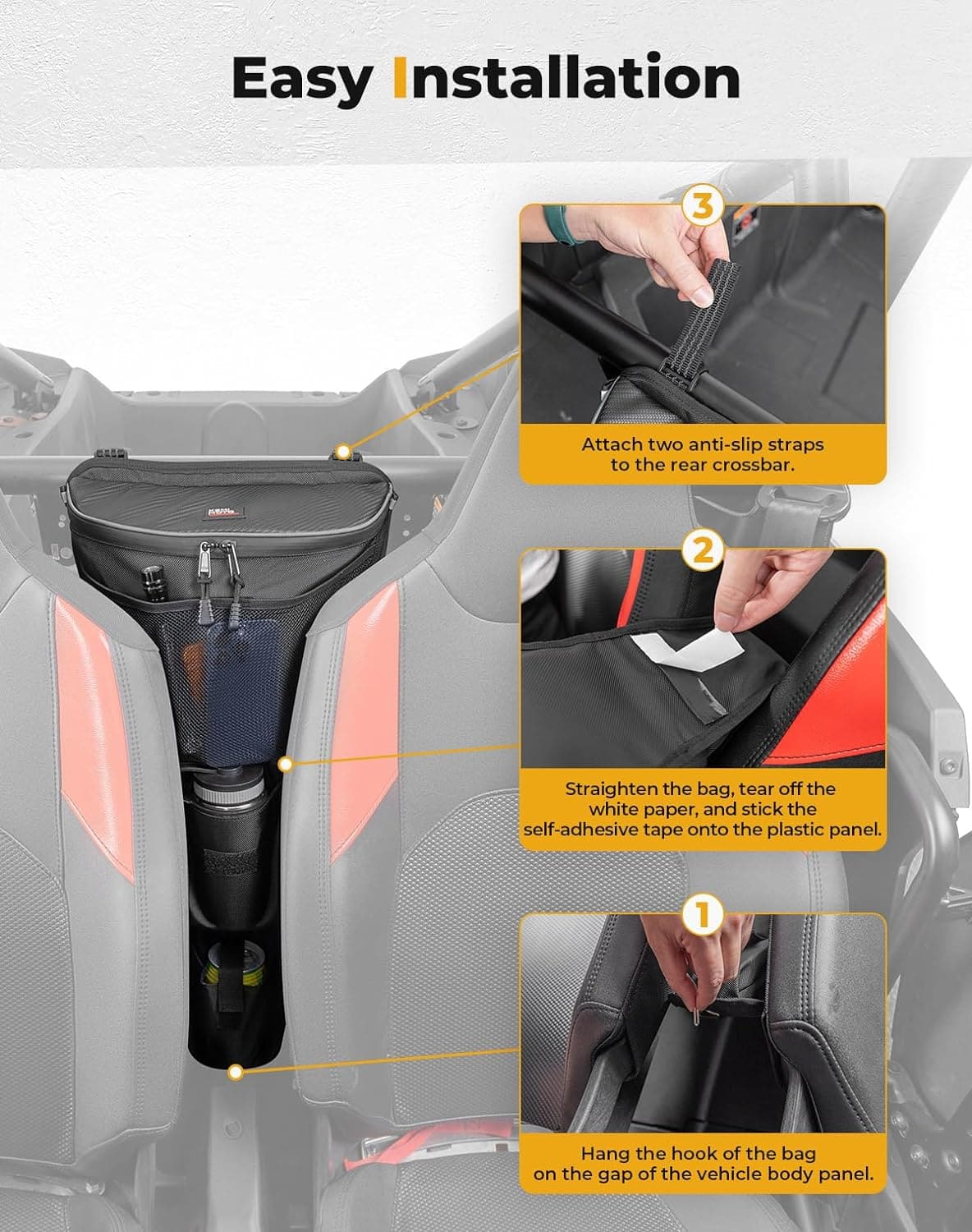 Center Storage Bag with Cup holder for 2024-2025 Polaris RZR XP 1000/ 4 – fits Polaris RZR XP 1000 (2024+) (view 5)