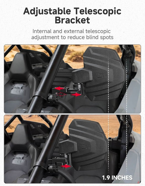 3 in 1 Large Side Mirrors Fit in 1.65-2" Roll-Bar For RZR|X3|Pioneer|Uforce – fits CFMoto ZForce