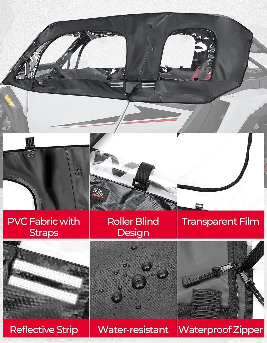 Soft Cab Enclosure Upper Doors for Polaris RZR XP 4 1000 2024-2025 – fits Polaris RZR XP 4 1000 (2024+) (view 5)