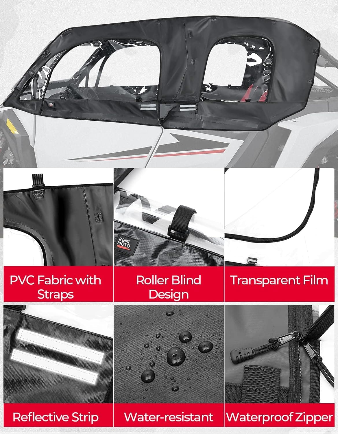 Soft Cab Enclosure Upper Doors for Polaris RZR XP 4 1000 2024-2025 – fits Polaris RZR XP 4 1000 (2024+) (view 5)