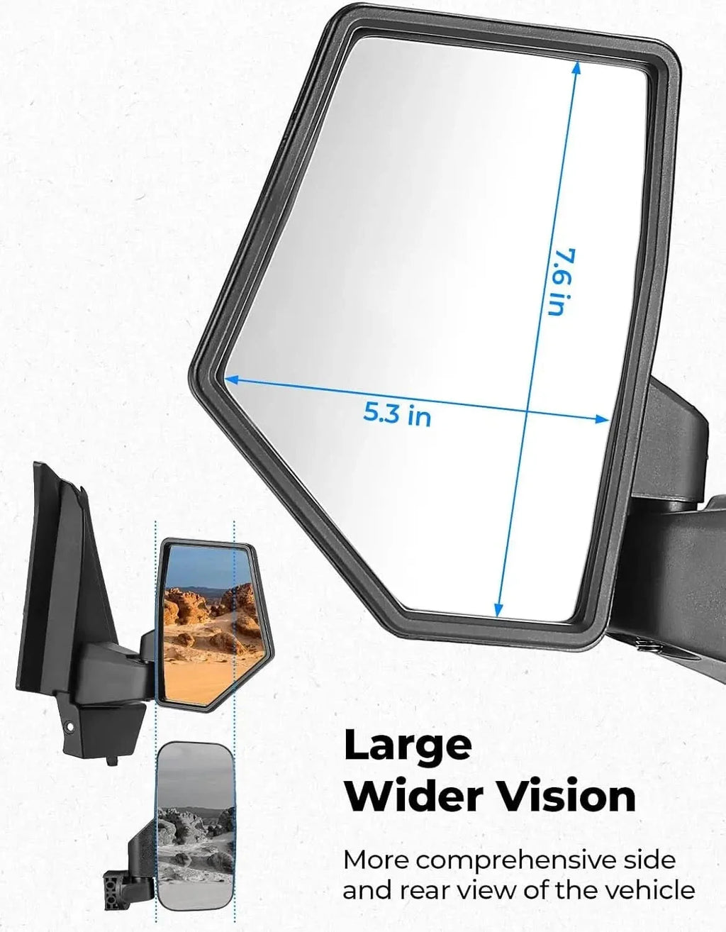 Adjustable Folding Side Mirrors with Guard Plate for Polaris Xpedition XP / ADV 2024-2026 – fits Polaris RZR XP S 4