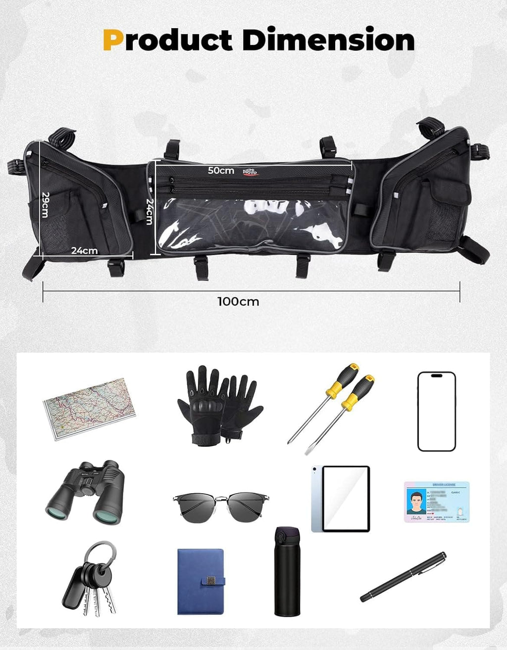 UTV Roof Bag Overhead Storage Bag for Polaris RZR XP 1000/ 4 2024-2025 – fits Polaris RZR XP 1000 (2024+) (view 3)