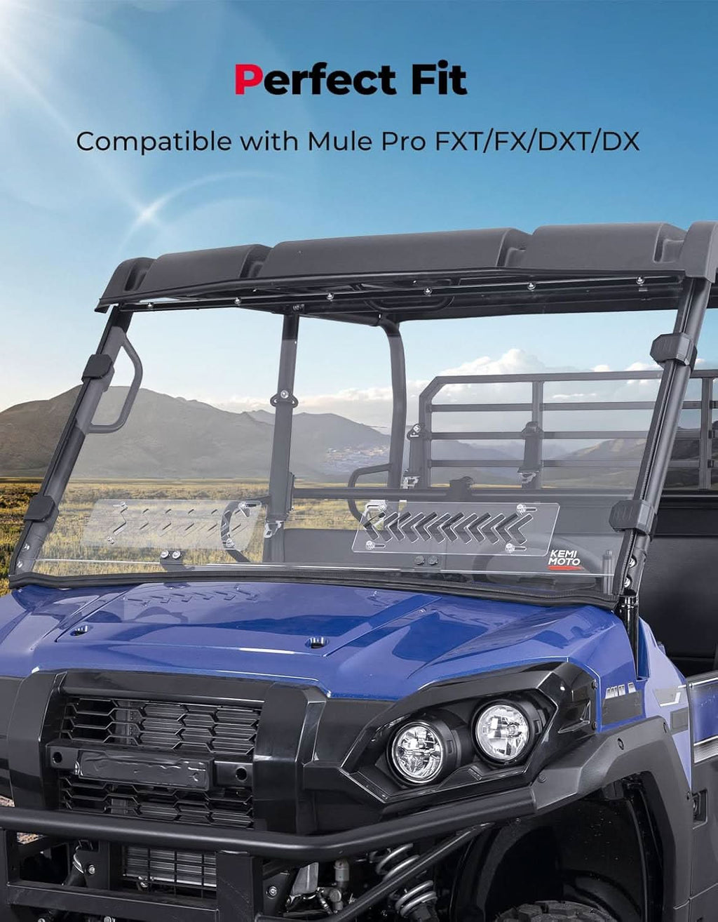 PC Vented Windshield for Kawasaki Mule Pro
