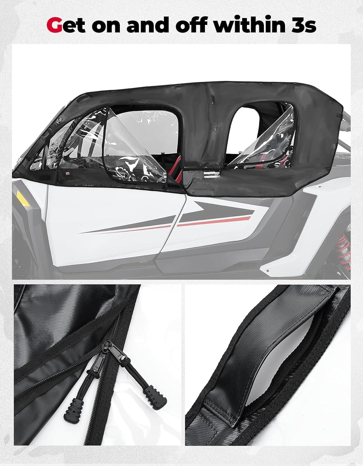 Soft Cab Enclosure Upper Doors for Polaris RZR XP 4 1000 2024-2025 – fits Polaris RZR XP 4 1000 (2024+) (view 7)