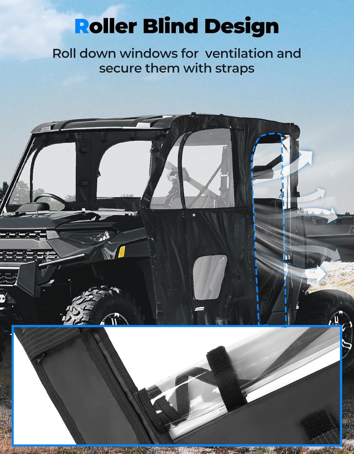 UTV Cab Enclosure for Polaris Ranger XP 1000 Crew 2018-2026
