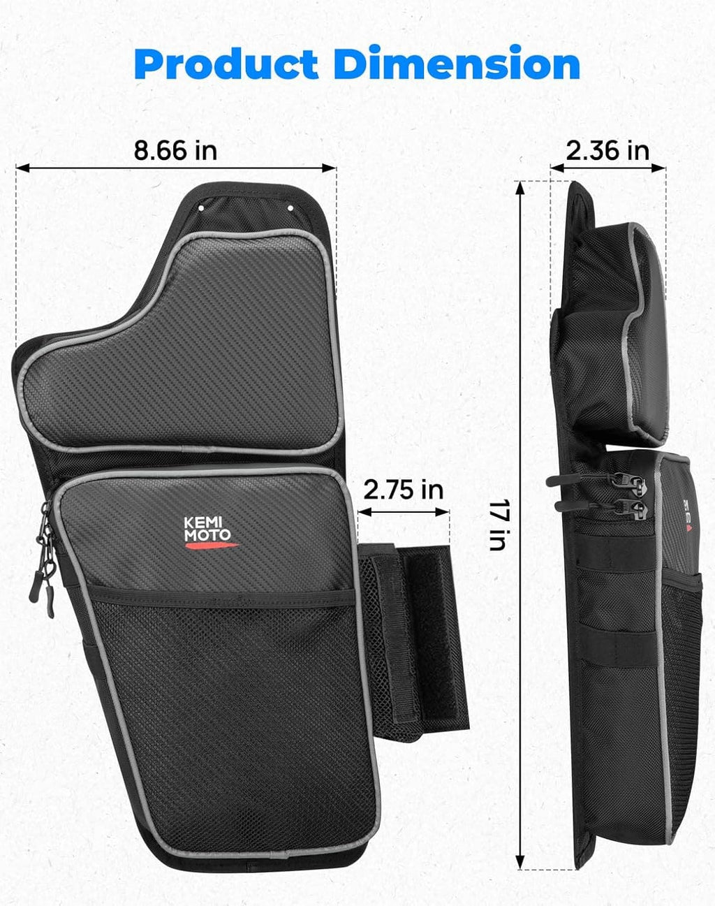 Front Lower Door Bags with Knee for Polaris General 1000/4 2016-2024, 2PCS – fits Polaris General 4 1000 (view 6)