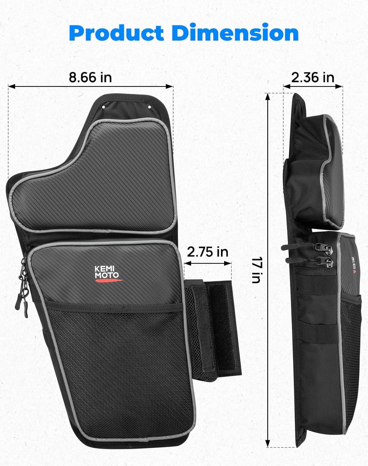 Front Lower Door Bags with Knee for Polaris General 1000/4 2016-2024, 2PCS – fits Polaris General 4 1000 (view 6)