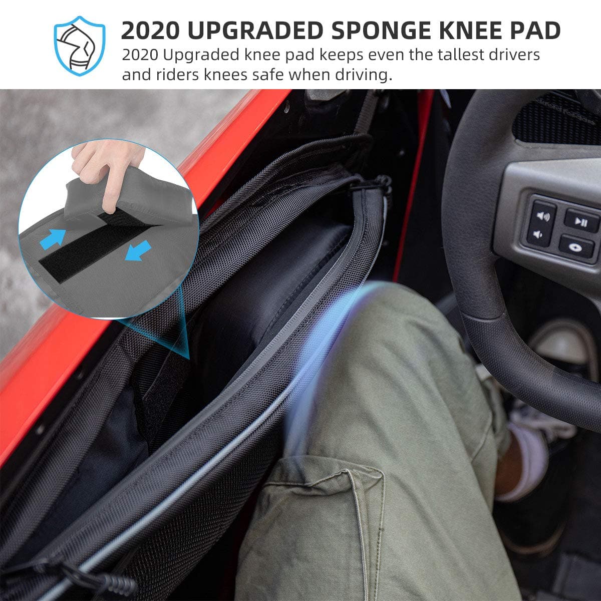Front Door Bags with Removable Knee Pad for RZR PRO XP 2020-2024 – fits Polaris RZR (view 2)