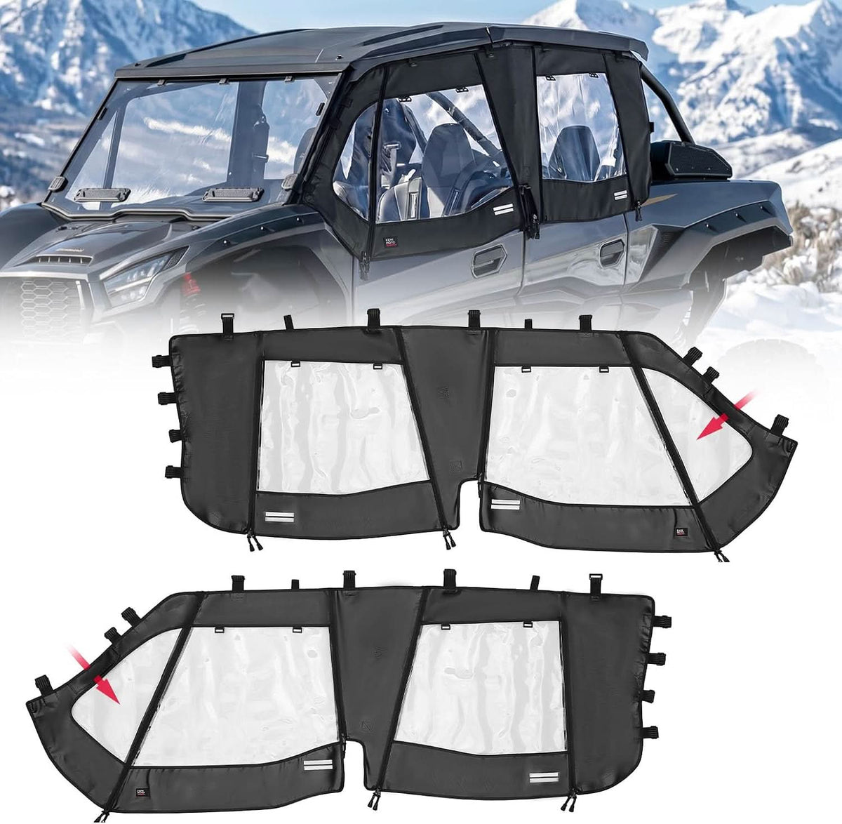 Upgraded Soft Upper Doors For Kawasaki Teryx KRX 4 1000 – fits Kawasaki Teryx KRX4 1000