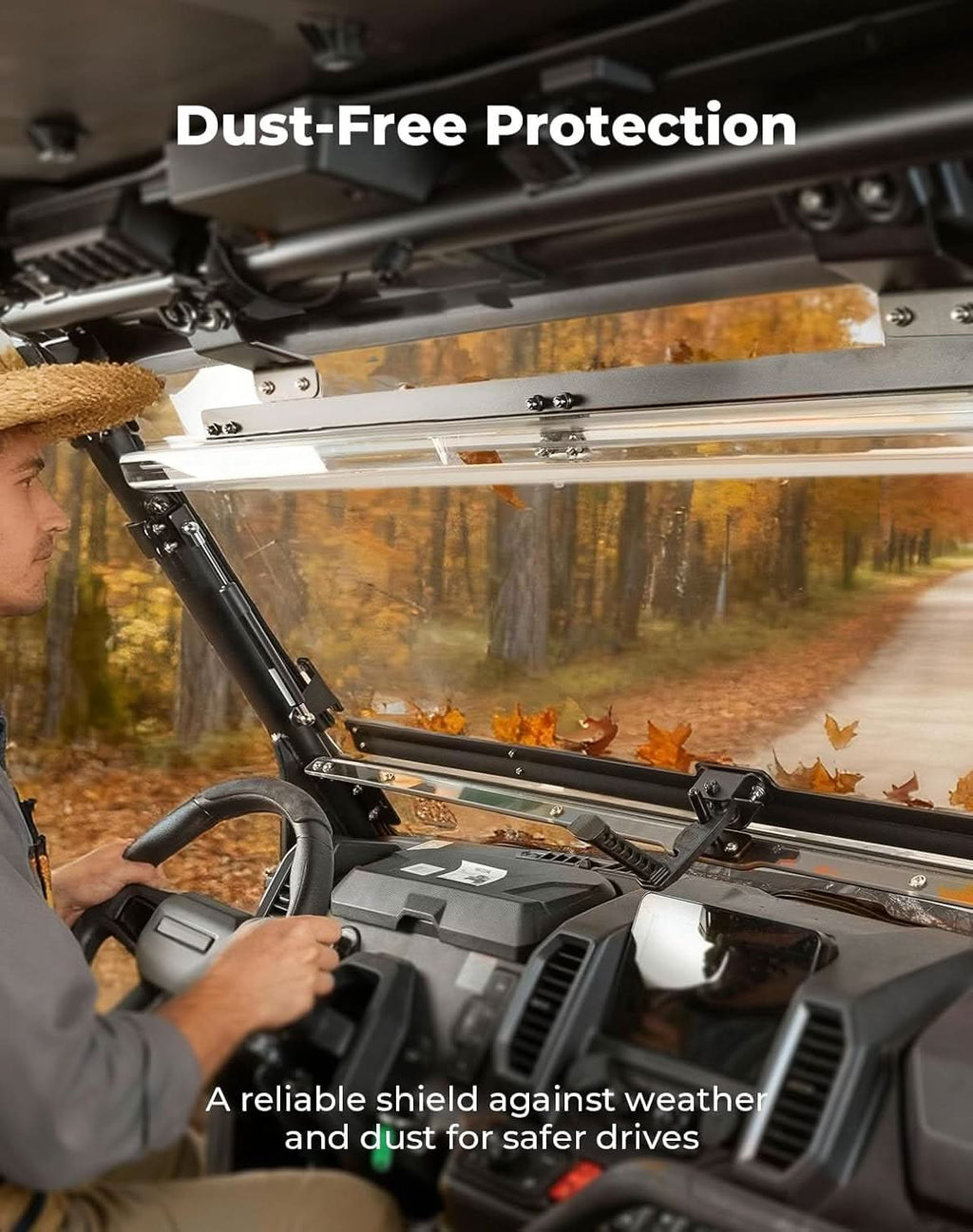 3-IN-1 Flip Windshield For CFMOTO UFORCE U10（ Not Fit Grab Handle）
