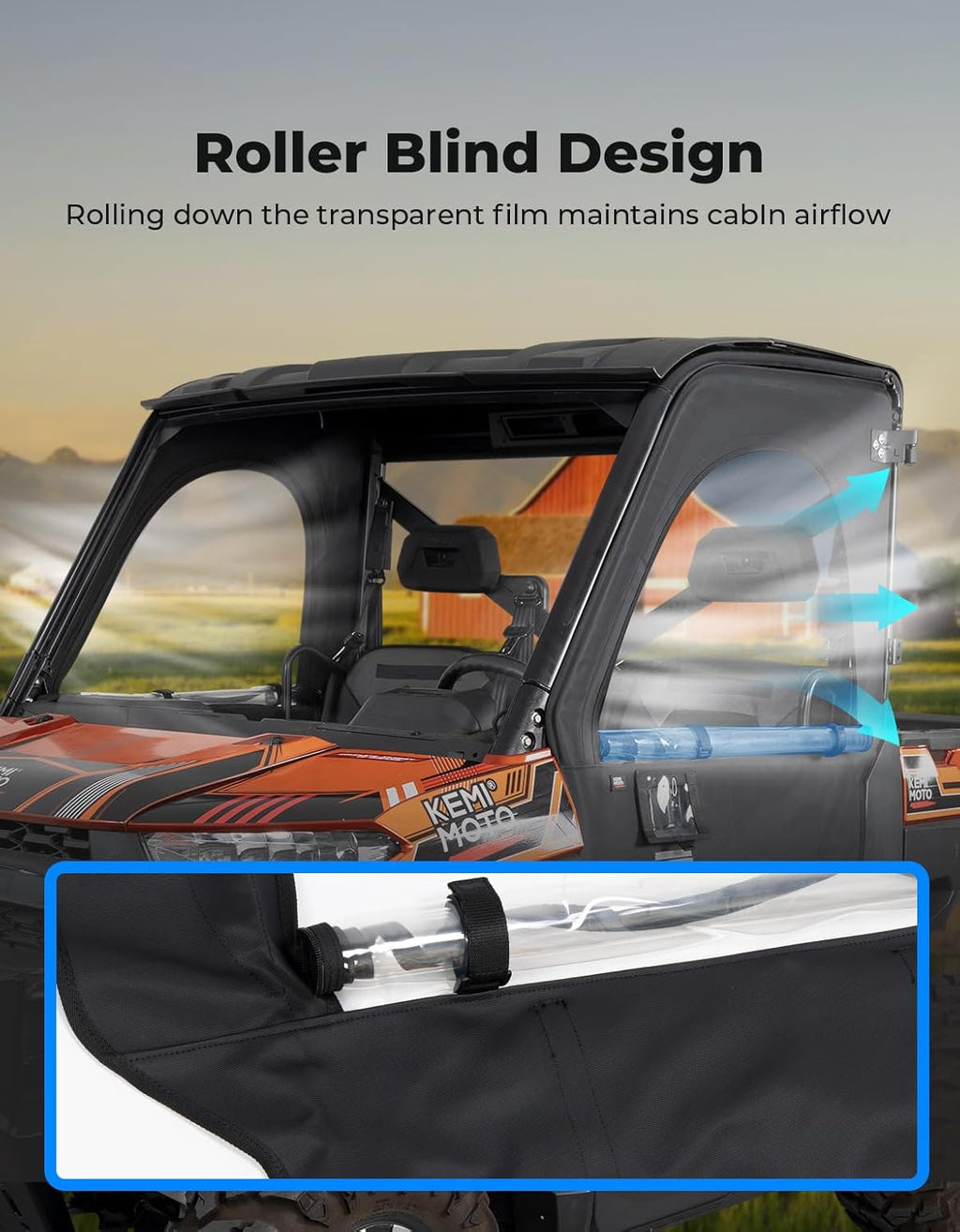 Full Doors with Steel Frame for Polaris Ranger 1000/ XP 1000 2018-2026 – fits Polaris Ranger XP 1000 (view 4)