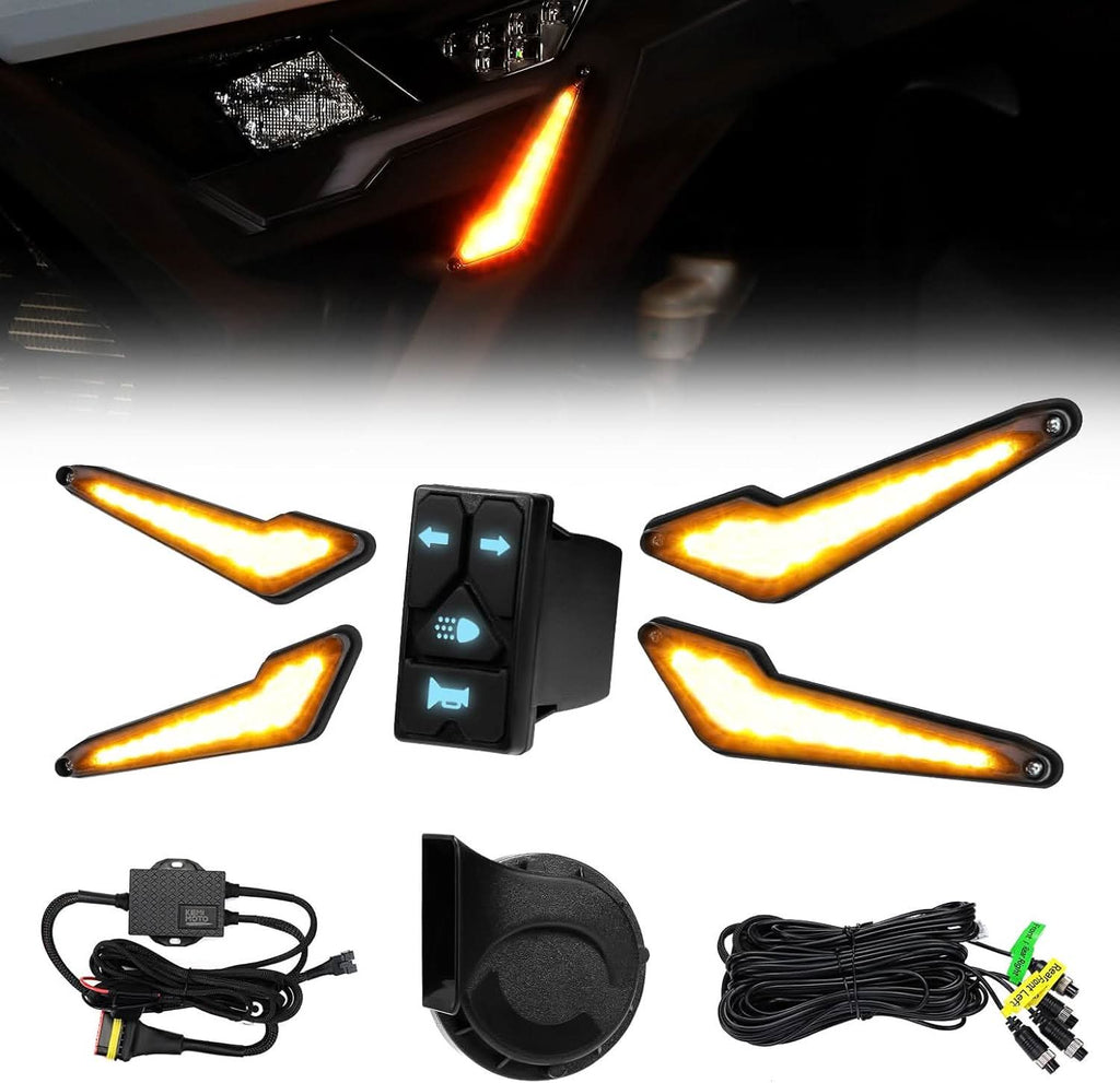 Universal UTV Street Legal Turn Signal Kit with Horn for Polaris Can-Am Kawasaki Teryx CFMOTO – fits Kawasaki Teryx