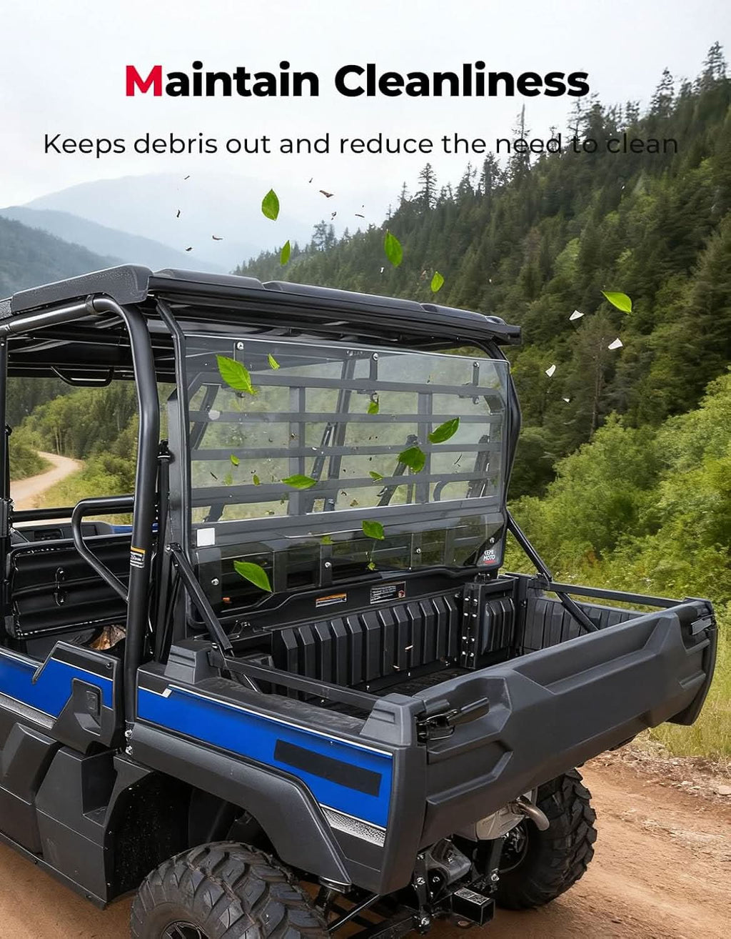 UTV Rear Windshield For Kawasaki Mule Pro