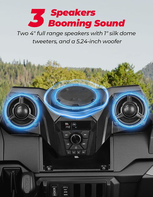 3-Speaker UTV Audio Kit with 5.25" Woofer for Ranger 1000/1000 XP /1000 XP Crew 2018-2026 – fits Polaris Ranger (view 2)