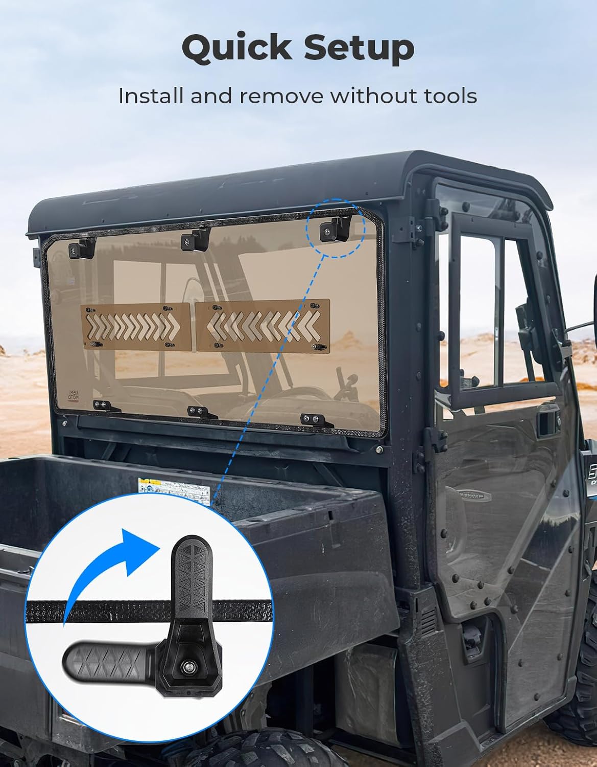 Tinted Rear Window for Polaris Ranger Midsize 500/570/SP 570/Crew/ETX/EV – fits Polaris Ranger Crew SP 570 (view 5)