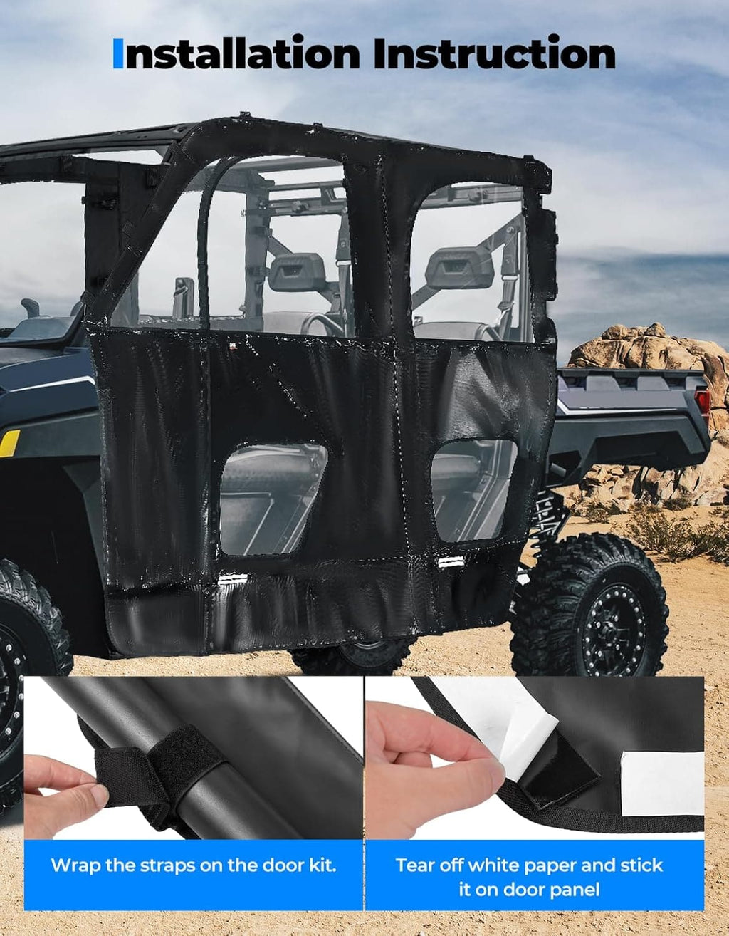 UTV Cab Enclosure for Polaris Ranger XP 1000 Crew 2018-2026