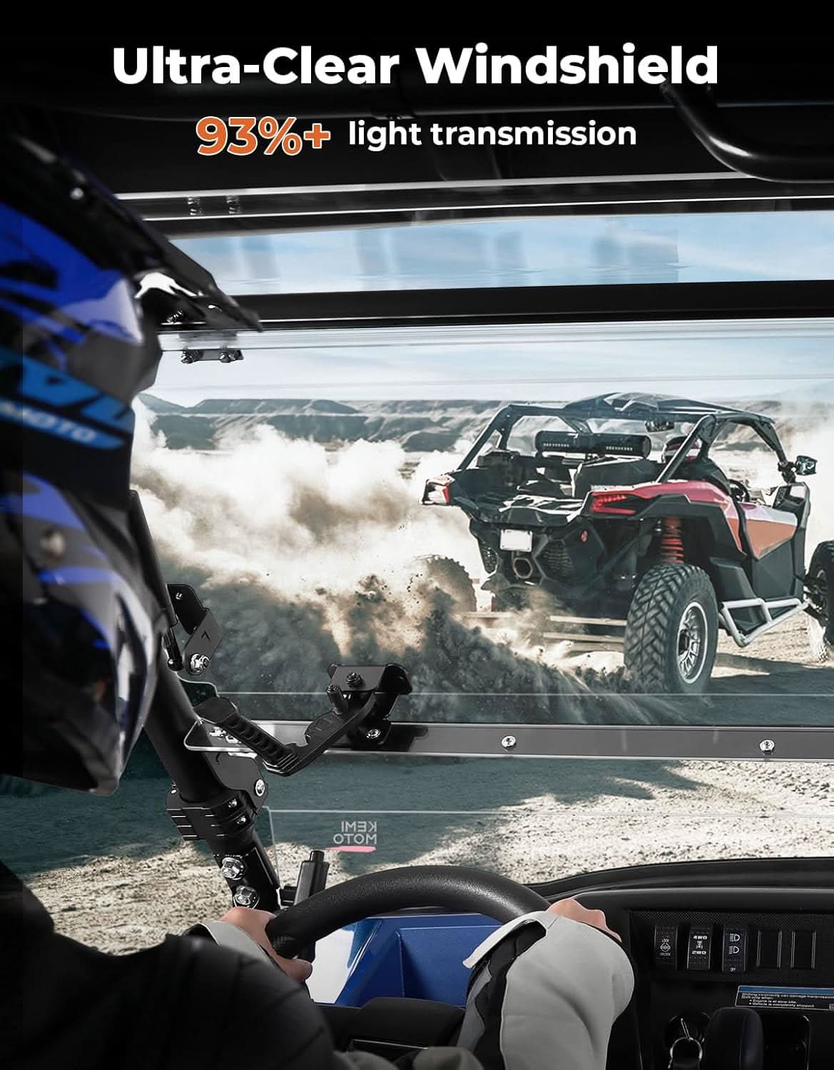 3-in-1 Flip Windshield For Kawasaki Mule Pro FXT