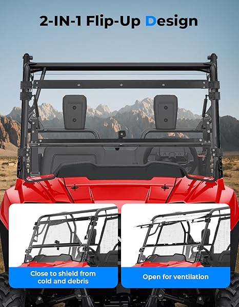 UTV 2-IN-1 Flip Windshield for Honda Pioneer 700 / 700-4 – fits Honda Pioneer 700-4