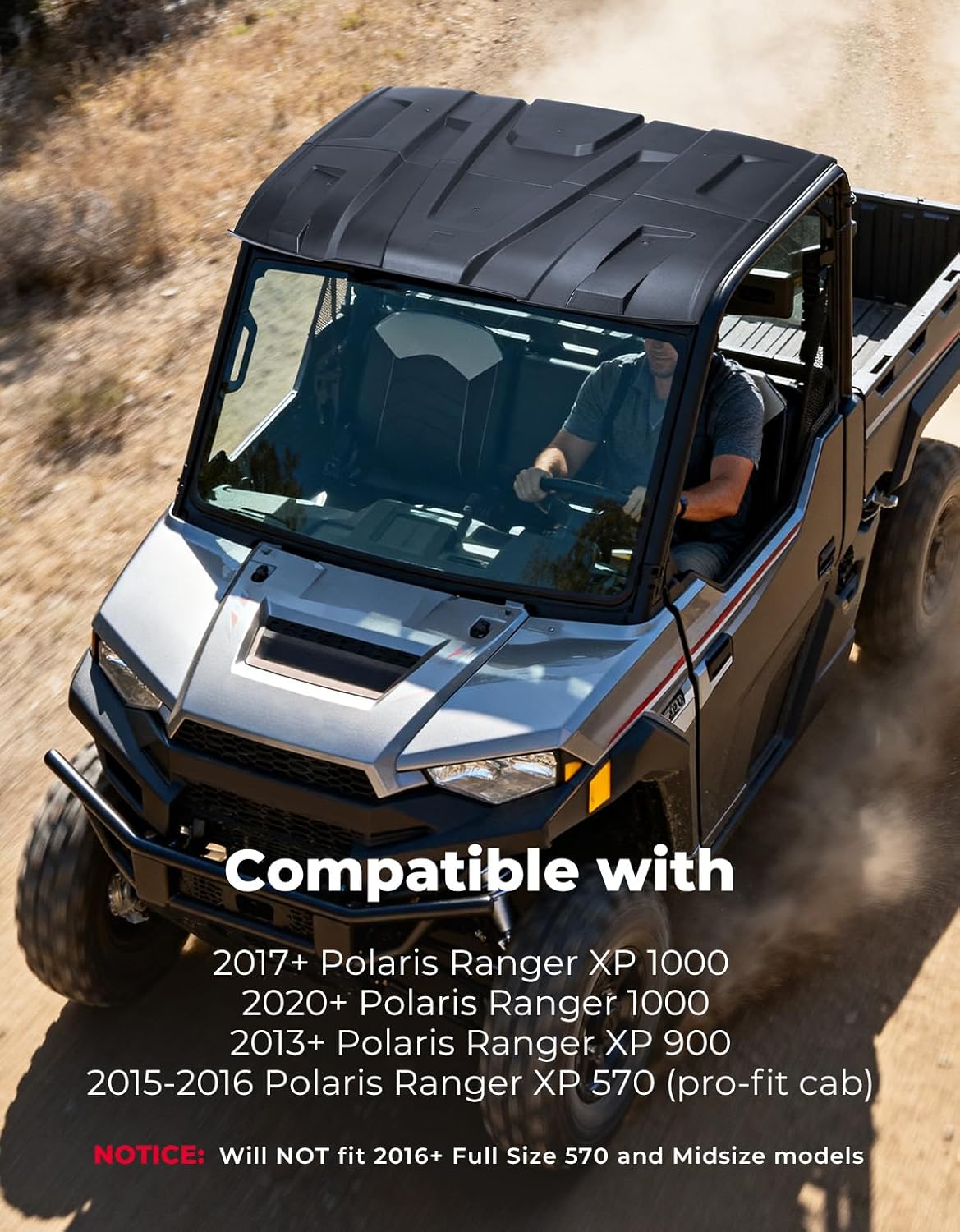 Plastic Hard Roof 3-Seat for Polaris Ranger XP 1000/ 1000/ XP 900 – fits Polaris Ranger XP 1000