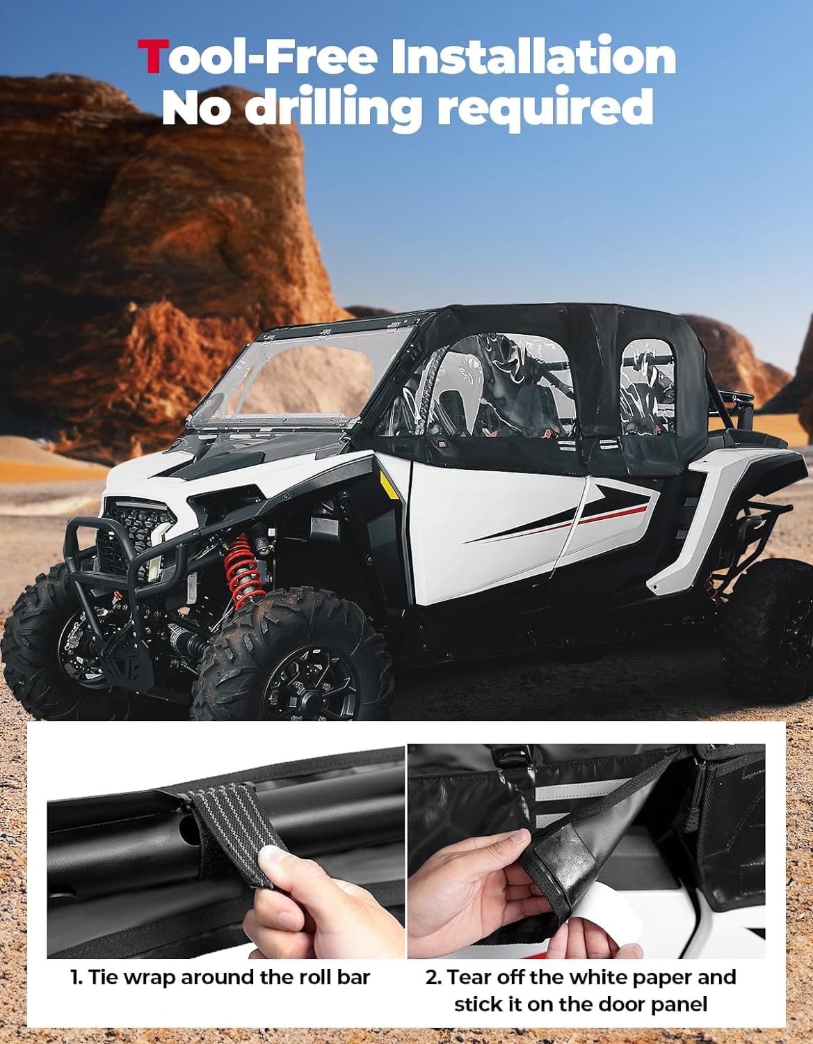 Soft Cab Enclosure Upper Doors for Polaris RZR XP 4 1000 2024-2025 – fits Polaris RZR XP 4 1000 (2024+) (view 6)