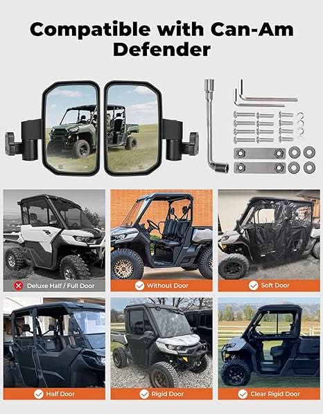 UTV Side Mirrors for Can-Am Defender HD5|7|8|9|10 2016-2026 – fits Can-Am Defender HD5 (view 6)