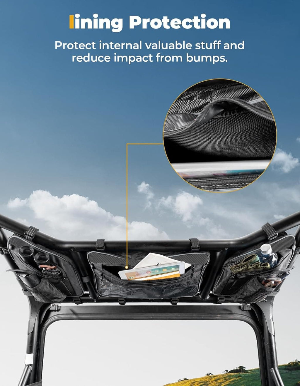 UTV Roof Bag Overhead Storage Bag for Polaris RZR XP 1000/ 4 2024-2025 – fits Polaris RZR XP 1000 (2024+) (view 5)