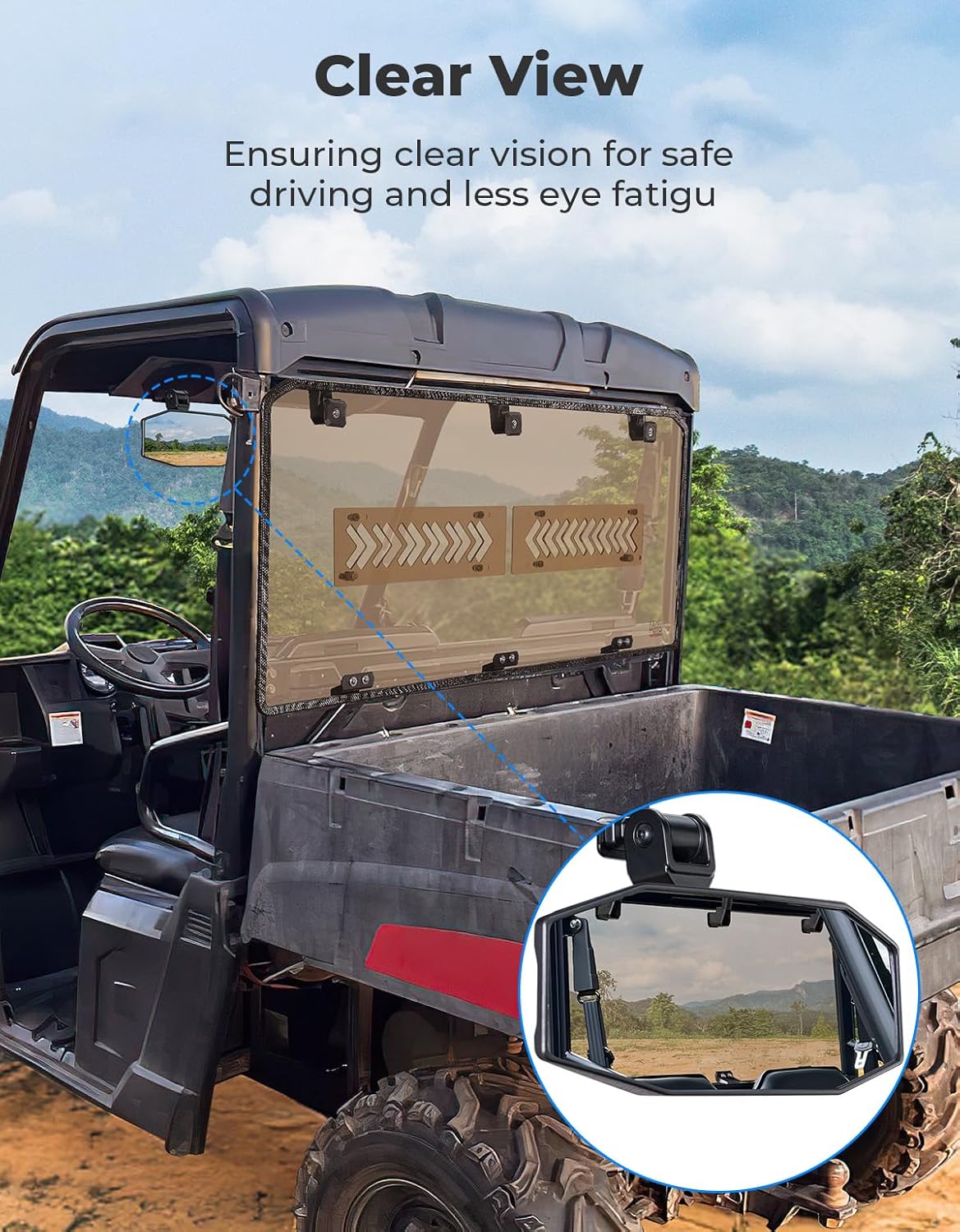 Tinted Rear Window for Polaris Ranger Midsize 500/570/SP 570/Crew/ETX/EV – fits Polaris Ranger Crew SP 570 (view 2)