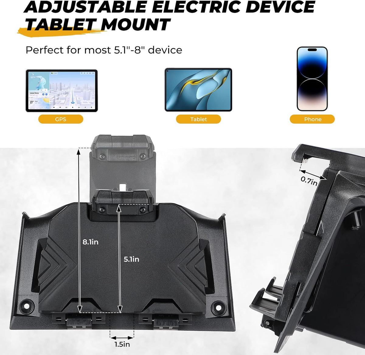 Electric Device GPS Mount Storage Box for 2019-2023 Polaris RZR XP 1000 XP Turbo – fits Polaris RZR XP 4 1000 (2014-2023)