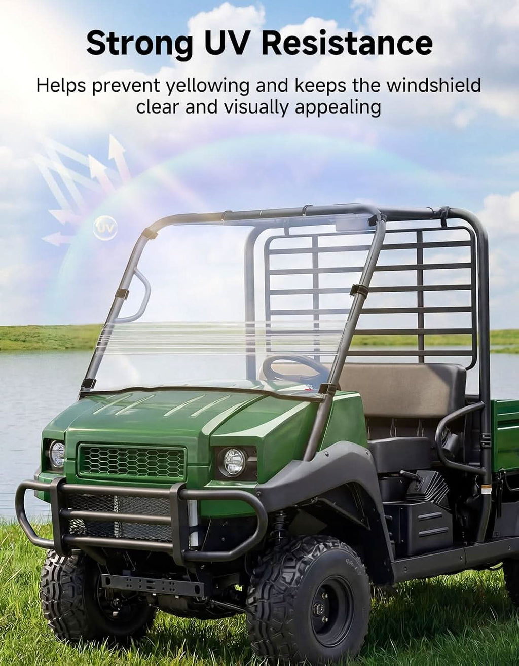 UTV Flip Windshield For Kawasaki Mule – fits Kawasaki Mule 4000 / 4010 (view 5)