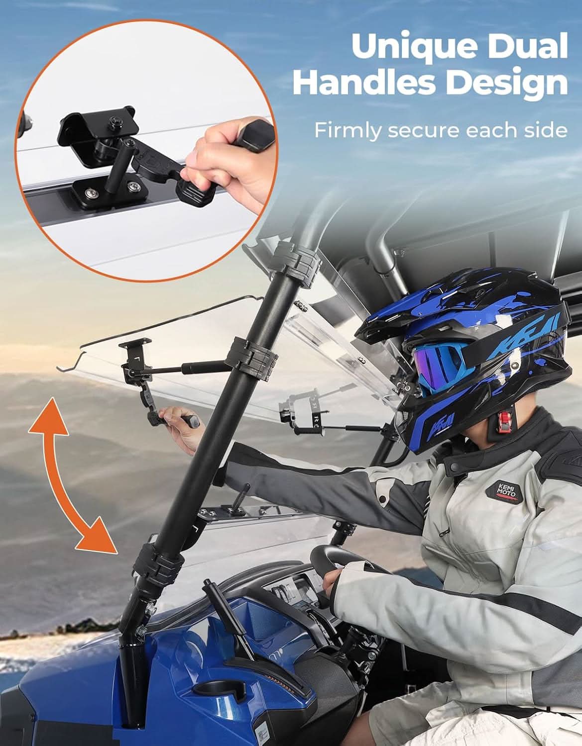 3-in-1 Flip Windshield For Kawasaki Mule Pro FXT