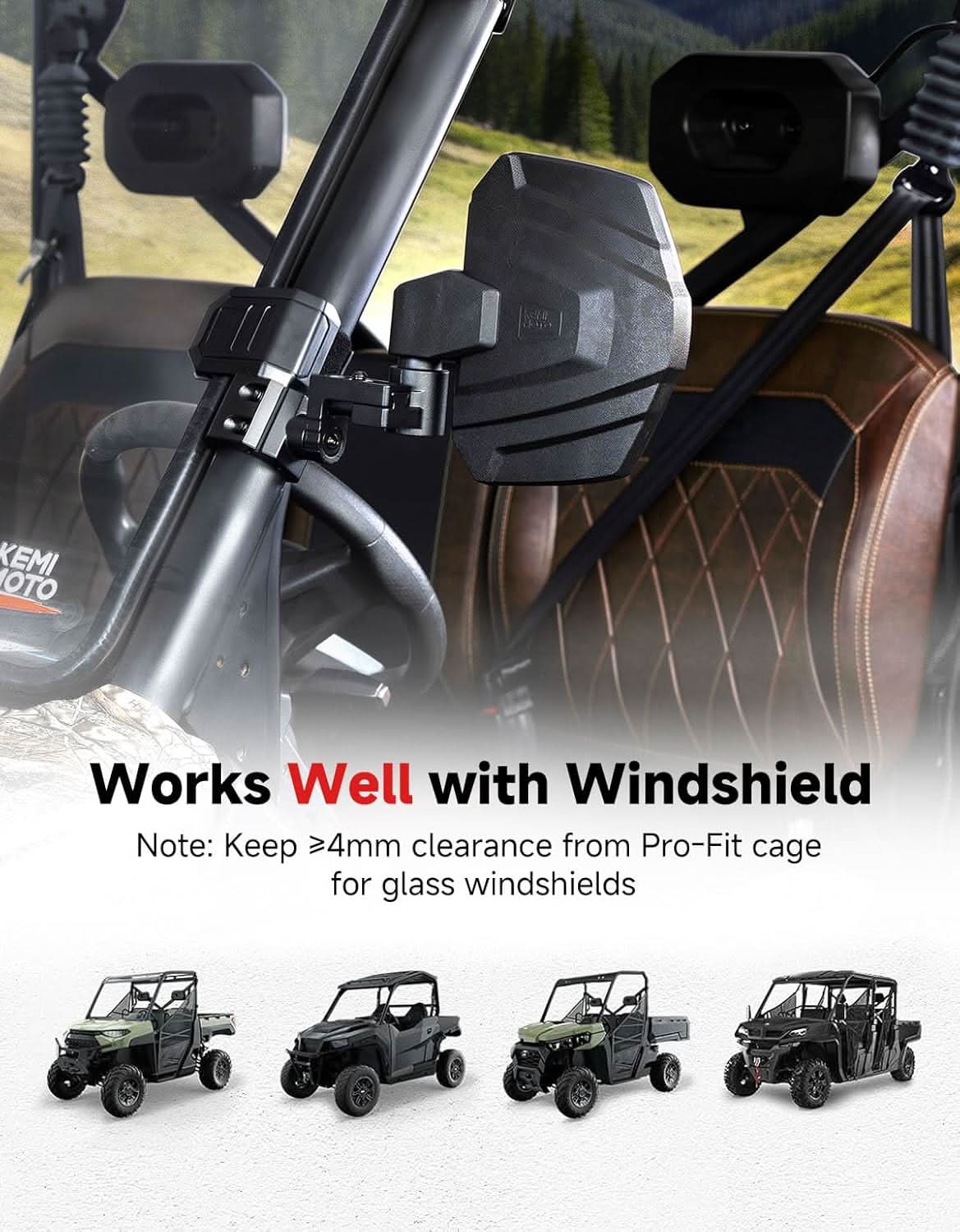 UTV Side Mirrors For Polaris|Can-Am| CFMOTO